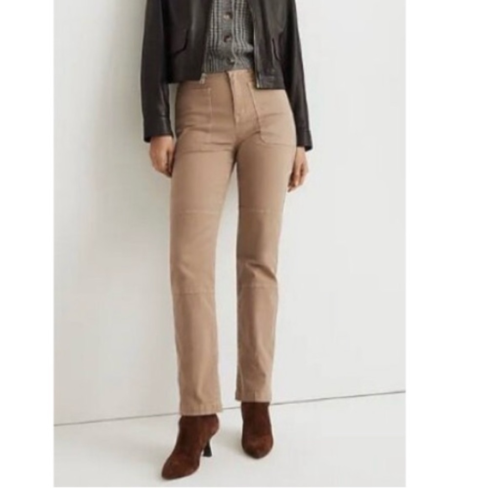 Madewell '90s Straight High Rise Twill Straight Pant Streetwear Tan 27P
